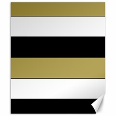 Black Brown Gold White Horizontal Stripes Elegant 8000 Sv Festive Stripe Canvas 20  X 24  