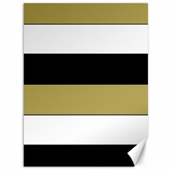 Black Brown Gold White Horizontal Stripes Elegant 8000 Sv Festive Stripe Canvas 36  X 48  