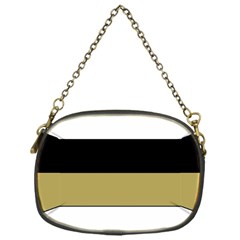 Black Brown Gold White Horizontal Stripes Elegant 8000 Sv Festive Stripe Chain Purses (one Side) 