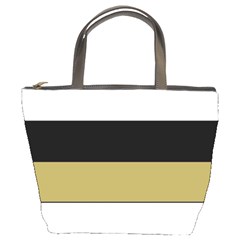 Black Brown Gold White Horizontal Stripes Elegant 8000 Sv Festive Stripe Bucket Bags by yoursparklingshop