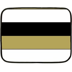 Black Brown Gold White Horizontal Stripes Elegant 8000 Sv Festive Stripe Fleece Blanket (mini) by yoursparklingshop