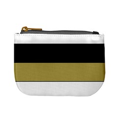 Black Brown Gold White Horizontal Stripes Elegant 8000 Sv Festive Stripe Mini Coin Purses by yoursparklingshop