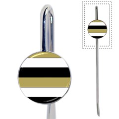 Black Brown Gold White Horizontal Stripes Elegant 8000 Sv Festive Stripe Book Mark