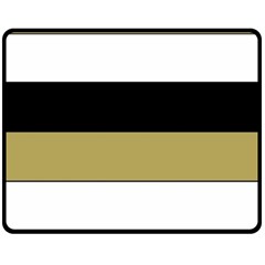 Black Brown Gold White Horizontal Stripes Elegant 8000 Sv Festive Stripe Fleece Blanket (medium)  by yoursparklingshop