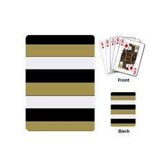 Black Brown Gold White Horizontal Stripes Elegant 8000 Sv Festive Stripe Playing Cards (mini) 