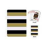 Black Brown Gold White Horizontal Stripes Elegant 8000 Sv Festive Stripe Playing Cards (Mini)  Back