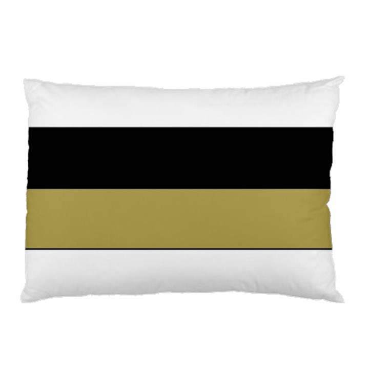 Black Brown Gold White Horizontal Stripes Elegant 8000 Sv Festive Stripe Pillow Case (Two Sides)