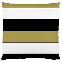 Black Brown Gold White Horizontal Stripes Elegant 8000 Sv Festive Stripe Large Cushion Case (two Sides)