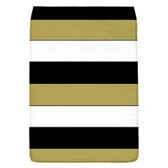 Black Brown Gold White Horizontal Stripes Elegant 8000 Sv Festive Stripe Flap Covers (l)  by yoursparklingshop