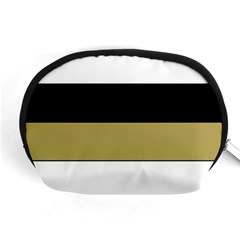 Black Brown Gold White Horizontal Stripes Elegant 8000 Sv Festive Stripe Accessory Pouches (medium)  by yoursparklingshop