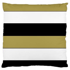 Black Brown Gold White Horizontal Stripes Elegant 8000 Sv Festive Stripe Standard Flano Cushion Case (two Sides) by yoursparklingshop