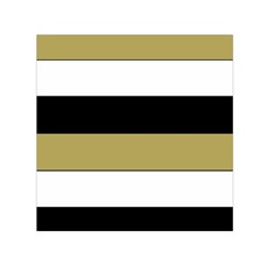 Black Brown Gold White Horizontal Stripes Elegant 8000 Sv Festive Stripe Small Satin Scarf (square) by yoursparklingshop