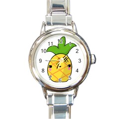 Kawaii Pineapple Round Italian Charm Watch by CuteKawaii1982