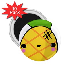 Kawaii Pineapple 2 25  Magnets (10 Pack) 