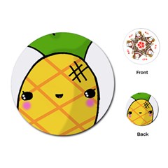 Kawaii Pineapple Playing Cards (round) 