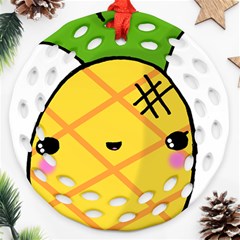 Kawaii Pineapple Ornament (round Filigree) 