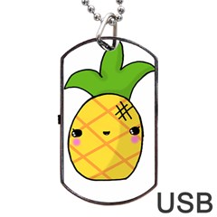 Kawaii Pineapple Dog Tag Usb Flash (one Side)