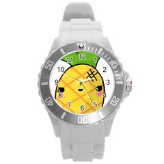 Kawaii Pineapple Round Plastic Sport Watch (l)