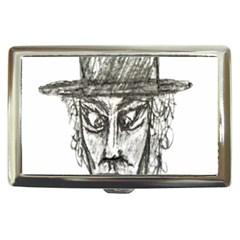 Man With Hat Head Pencil Drawing Illustration Cigarette Money Cases