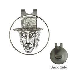 Man With Hat Head Pencil Drawing Illustration Hat Clips With Golf Markers