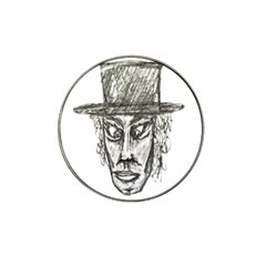 Man With Hat Head Pencil Drawing Illustration Hat Clip Ball Marker (4 Pack) by dflcprints