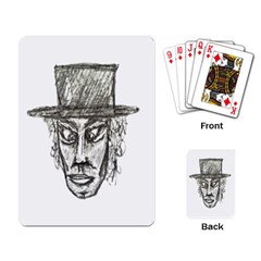 Man With Hat Head Pencil Drawing Illustration Playing Card by dflcprints