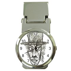 Man With Hat Head Pencil Drawing Illustration Money Clip Watches