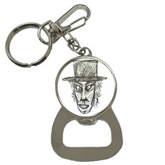 Man With Hat Head Pencil Drawing Illustration Button Necklaces by dflcprints