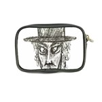 Man With Hat Head Pencil Drawing Illustration Coin Purse Back