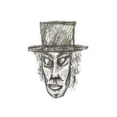 Man With Hat Head Pencil Drawing Illustration Memory Card Reader by dflcprints