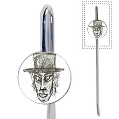 Man With Hat Head Pencil Drawing Illustration Book Mark