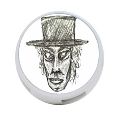 Man With Hat Head Pencil Drawing Illustration 4-port Usb Hub (two Sides)  by dflcprints