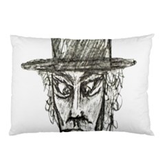 Man With Hat Head Pencil Drawing Illustration Pillow Case (two Sides)