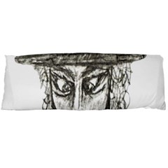 Man With Hat Head Pencil Drawing Illustration Body Pillow Case (dakimakura) by dflcprints