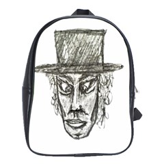 Man With Hat Head Pencil Drawing Illustration School Bags (xl)  by dflcprints