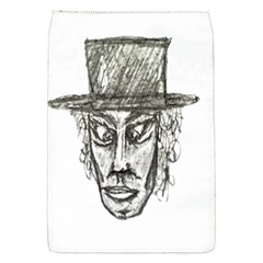 Man With Hat Head Pencil Drawing Illustration Flap Covers (s)  by dflcprints