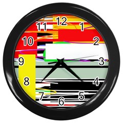 Lines and squares  Wall Clocks (Black)