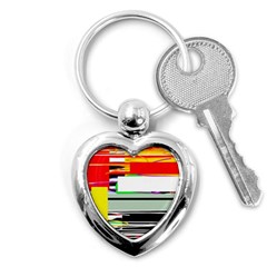 Lines and squares  Key Chains (Heart) 