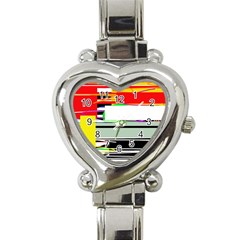 Lines And Squares  Heart Italian Charm Watch by Valentinaart