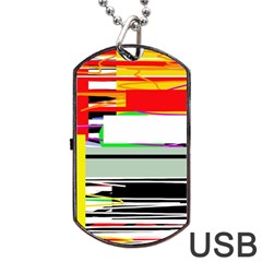 Lines and squares  Dog Tag USB Flash (Two Sides) 