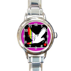 Bird Round Italian Charm Watch by Valentinaart