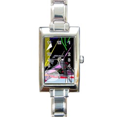 War Rectangle Italian Charm Watch