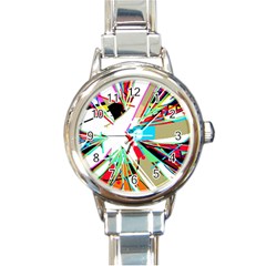 Colorful Big Bang Round Italian Charm Watch