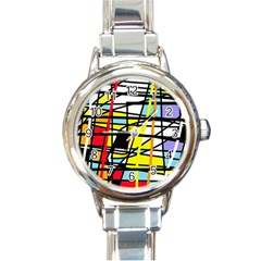 Casual Abstraction Round Italian Charm Watch