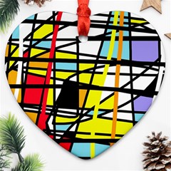 Casual Abstraction Ornament (heart)  by Valentinaart