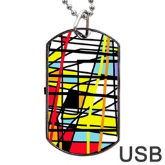 Casual Abstraction Dog Tag Usb Flash (two Sides) 