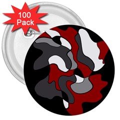 Creative Spot - Red 3  Buttons (100 Pack) 