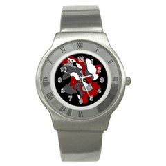 Creative Spot - Red Stainless Steel Watch by Valentinaart