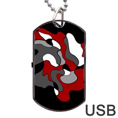 Creative Spot - Red Dog Tag Usb Flash (two Sides)  by Valentinaart