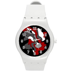 Creative Spot - Red Round Plastic Sport Watch (m)